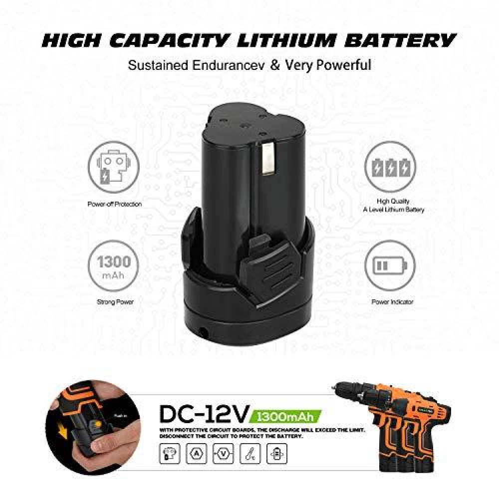 Акамуляторный шуруповёрт дрель GALAX PRO yd022a 12в  + набор