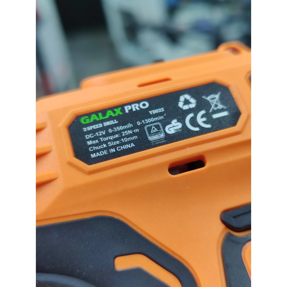 Акамуляторный шуруповёрт дрель GALAX PRO yd022a 12в  + набор