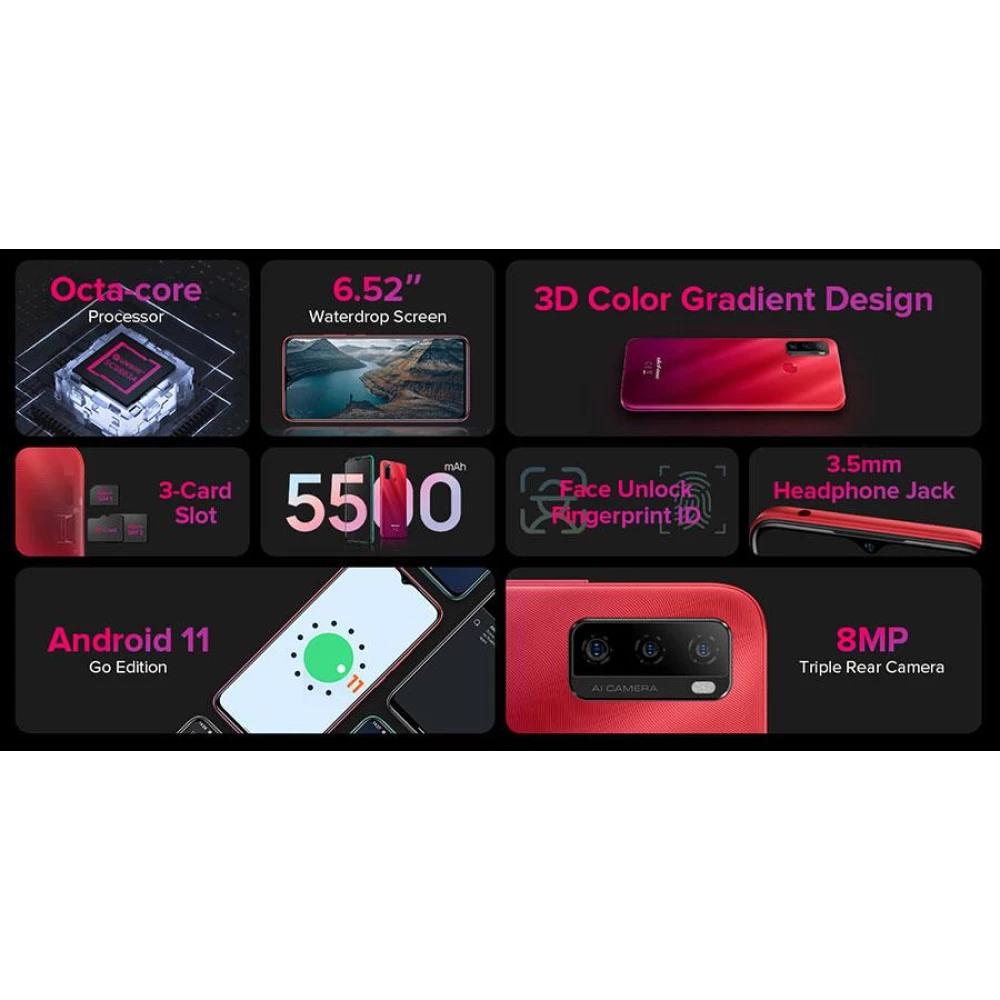 Смартфон Ulefone Note 10 2/32GB 2sim red 6.52 ““ 5500маг + чехол