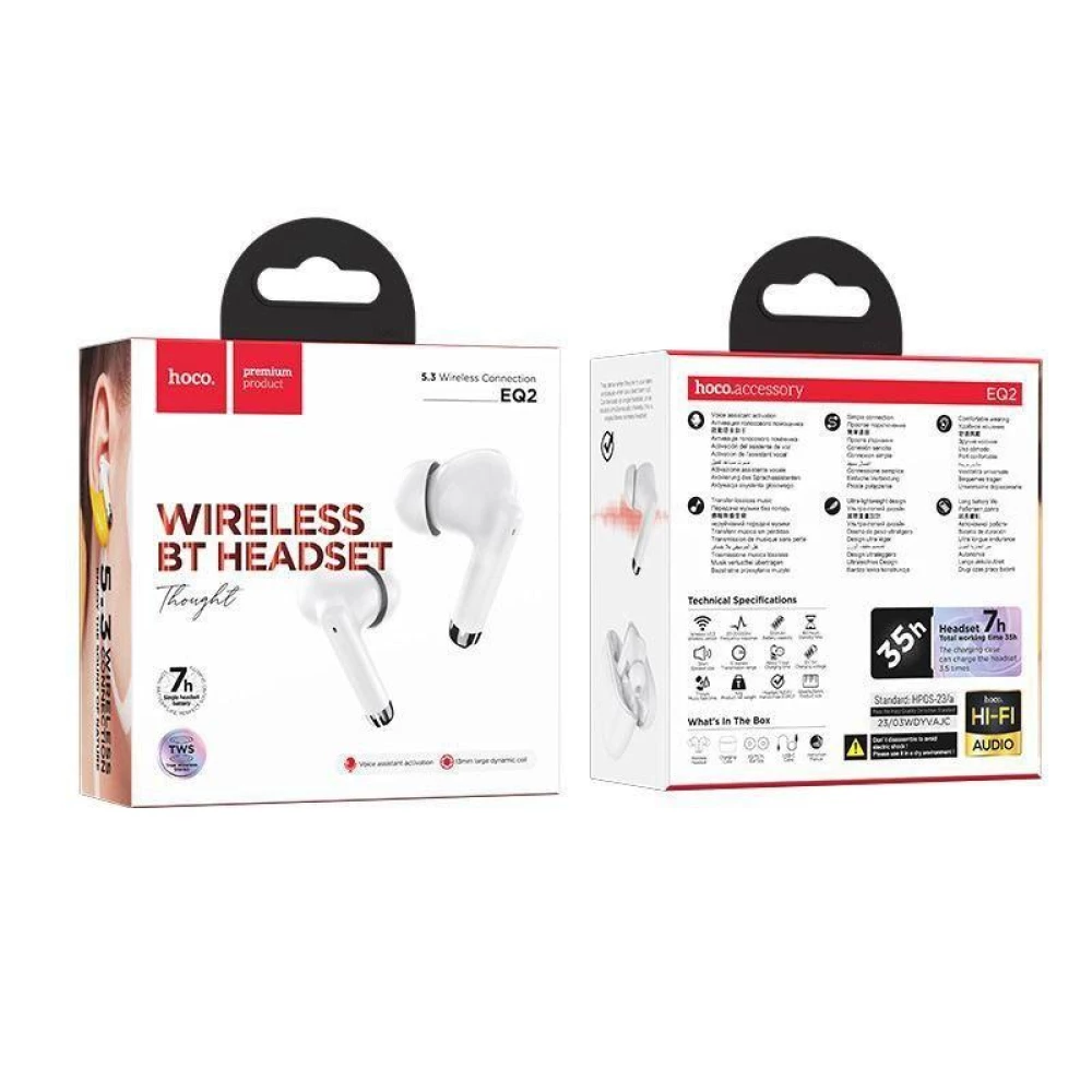 Беспроводные наушники HOCO EQ2 Thought  Bluetooth белый