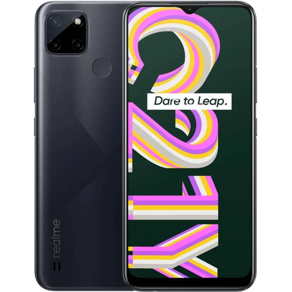 Смартфон Мобильный телефон Realme C21Y 4/64GB Cross Black + защитное стекло