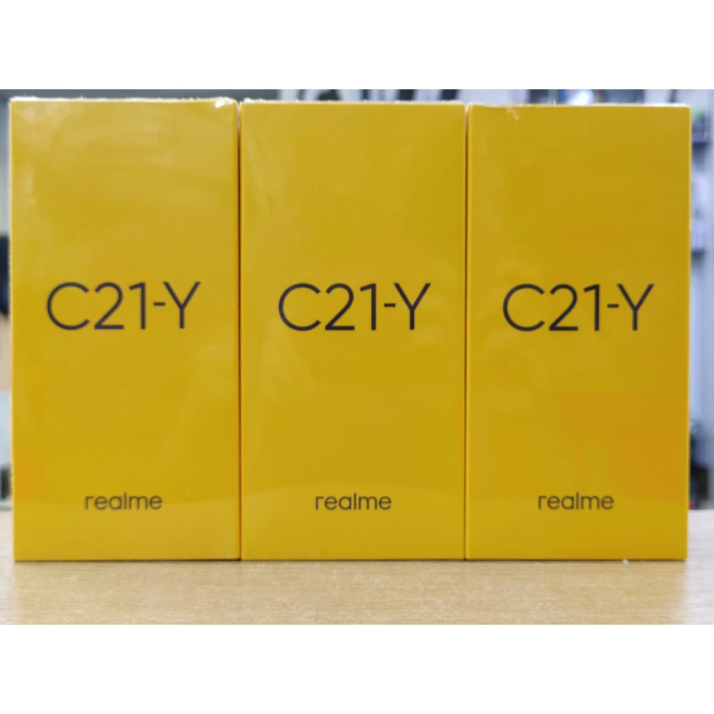 Смартфон Мобильный телефон Realme C21Y 4/64GB Cross Black + защитное стекло