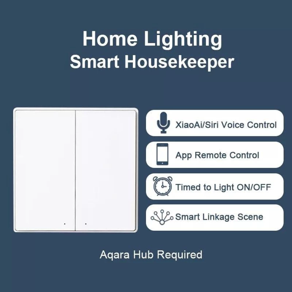 Умный выключатель без нулевой линии Xiaomi Aqara D1 Smart Wall Switch (тройной)(QBKG25LM)