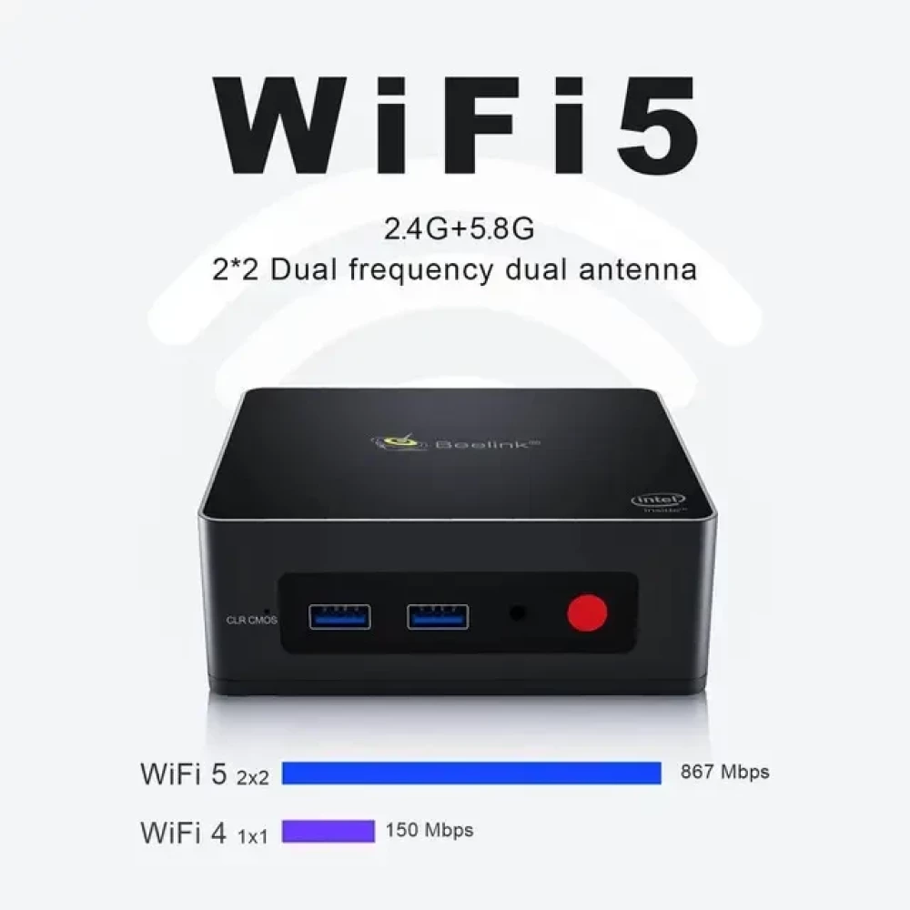 Производительный мини-ПК Beelink GK MINI Mini PC Intel Celeron J4125, 8GB+128GB