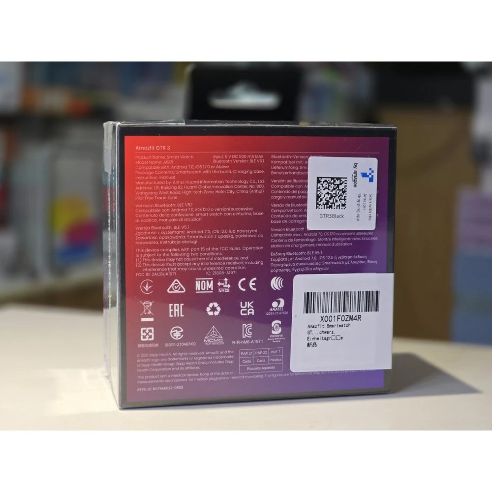 Умные Часы Xiaomi Amazfit GTR 3 New Black AMOLED A1971