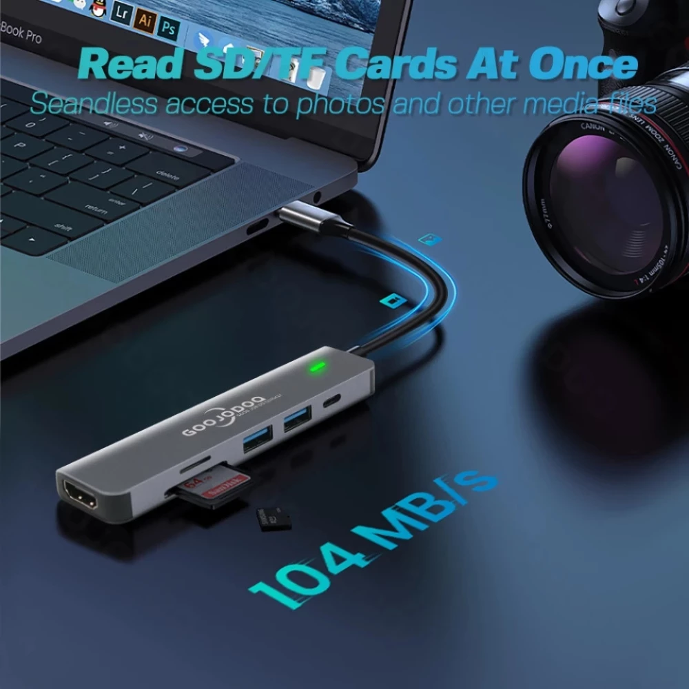 Usb хаб концентратор 6 в 1, USB C, USB 3,0 HDMI  MacBook Pro для Nintendo Switch USB-C, разветлитель