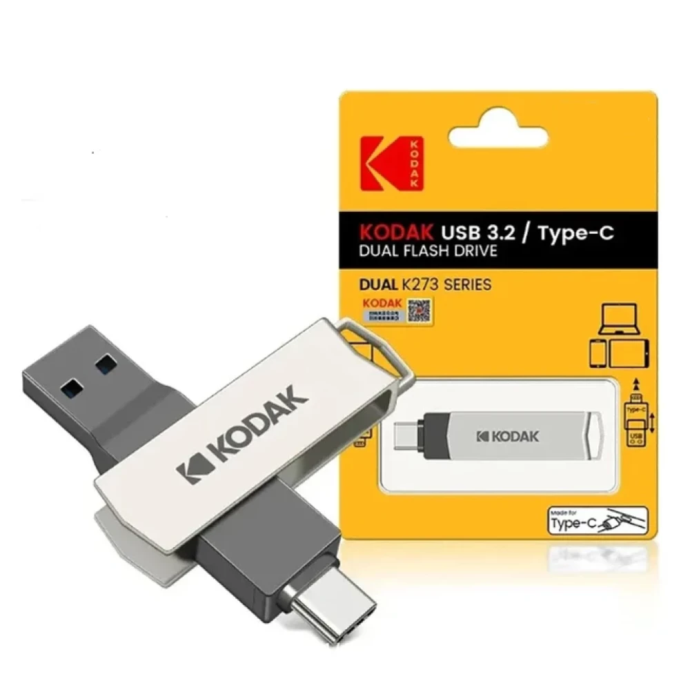 Флешка USB 2в1 Kodak 128GB Type-C USB 3.2 для телефона и компьютера Silver