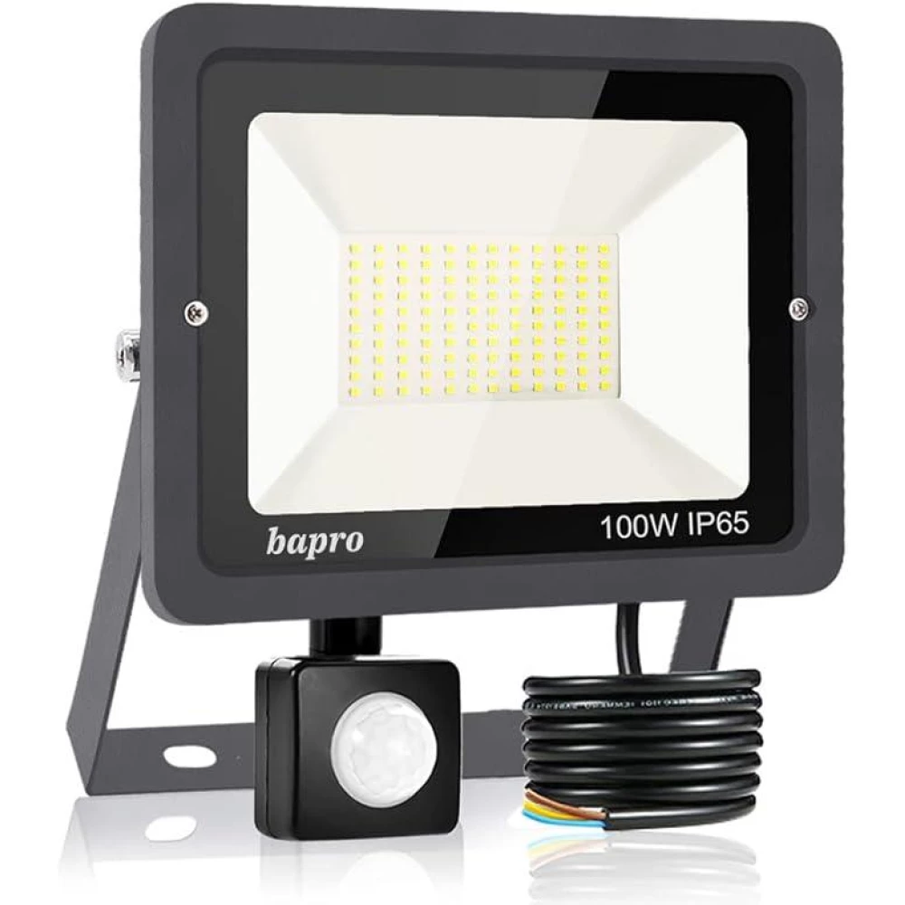 Светодиодный Прожектор LED 100w 6500K IP65 6000LM Bapro Natur 100 Вт з датчиком движения Class A++