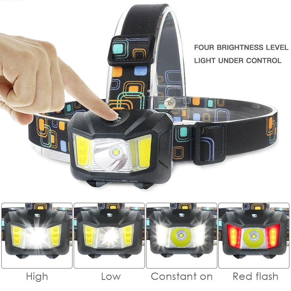 Сенсорный водонепроницаемый налобный фонарь - Speclux Helment Light xpg+gob +  ААА в подарок