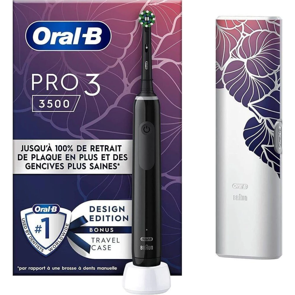 Зубная щетка Oral-B D505 PRO 3 3500 Cross Action Design Edition Black + Travel Case ЄС