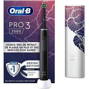 Изображение товара -  Зубная щетка Oral-B D505 PRO 3 3500 Cross Action Design Edition Black + Travel Case ЄС