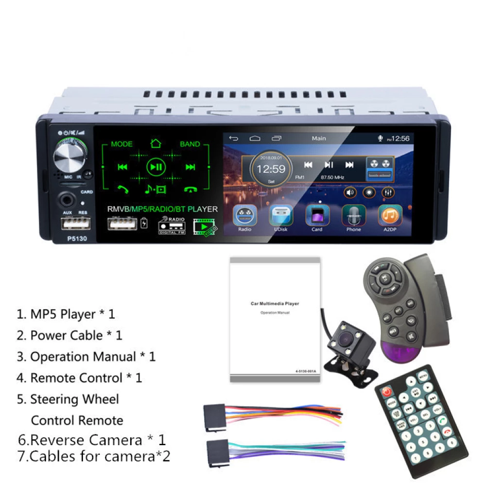 DAB + RDS FM AM Автомагнітола магнітола стерео mp3-плеєр Авторадіо 1 Din USB TF Bluetooth 4*60вт