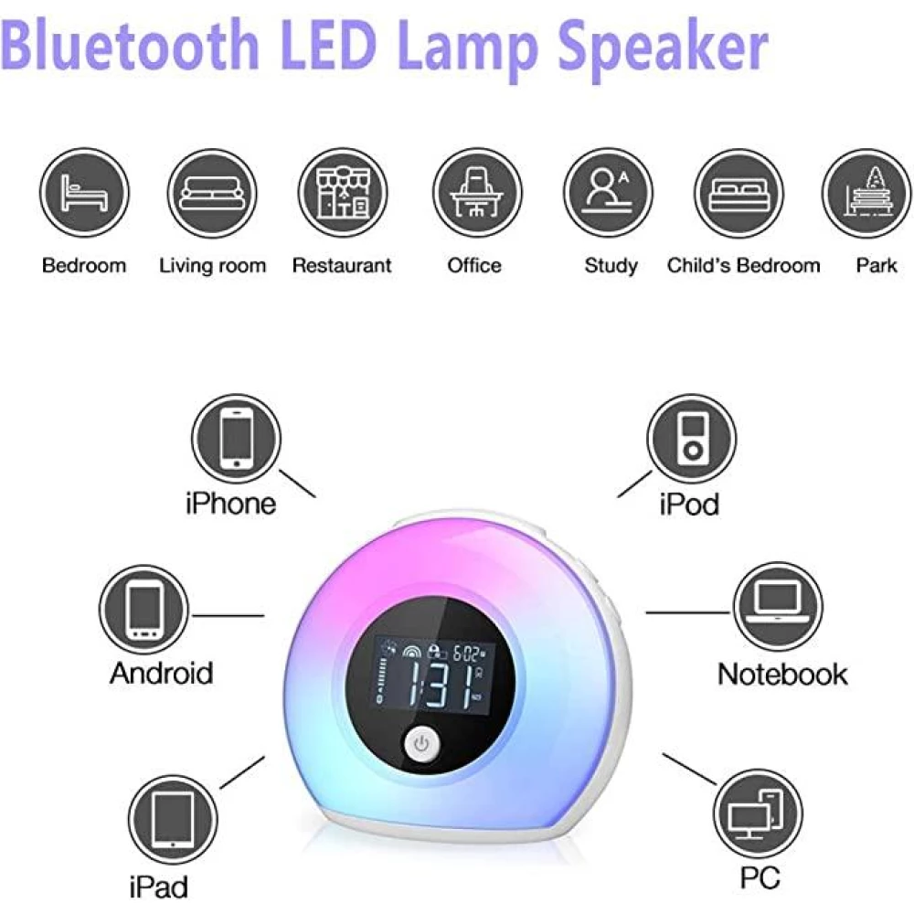 Акустика портативная колонка ночник с будильником SYLLABLE SG1 2000маг