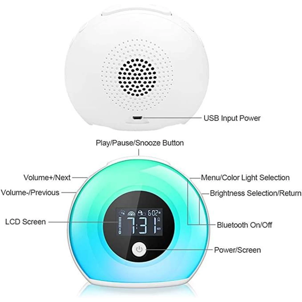 Акустика портативная колонка ночник с будильником SYLLABLE SG1 2000маг