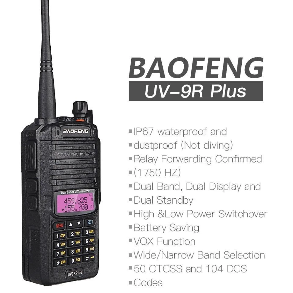 Рация Baofeng BF-UV9R Plus фонарь