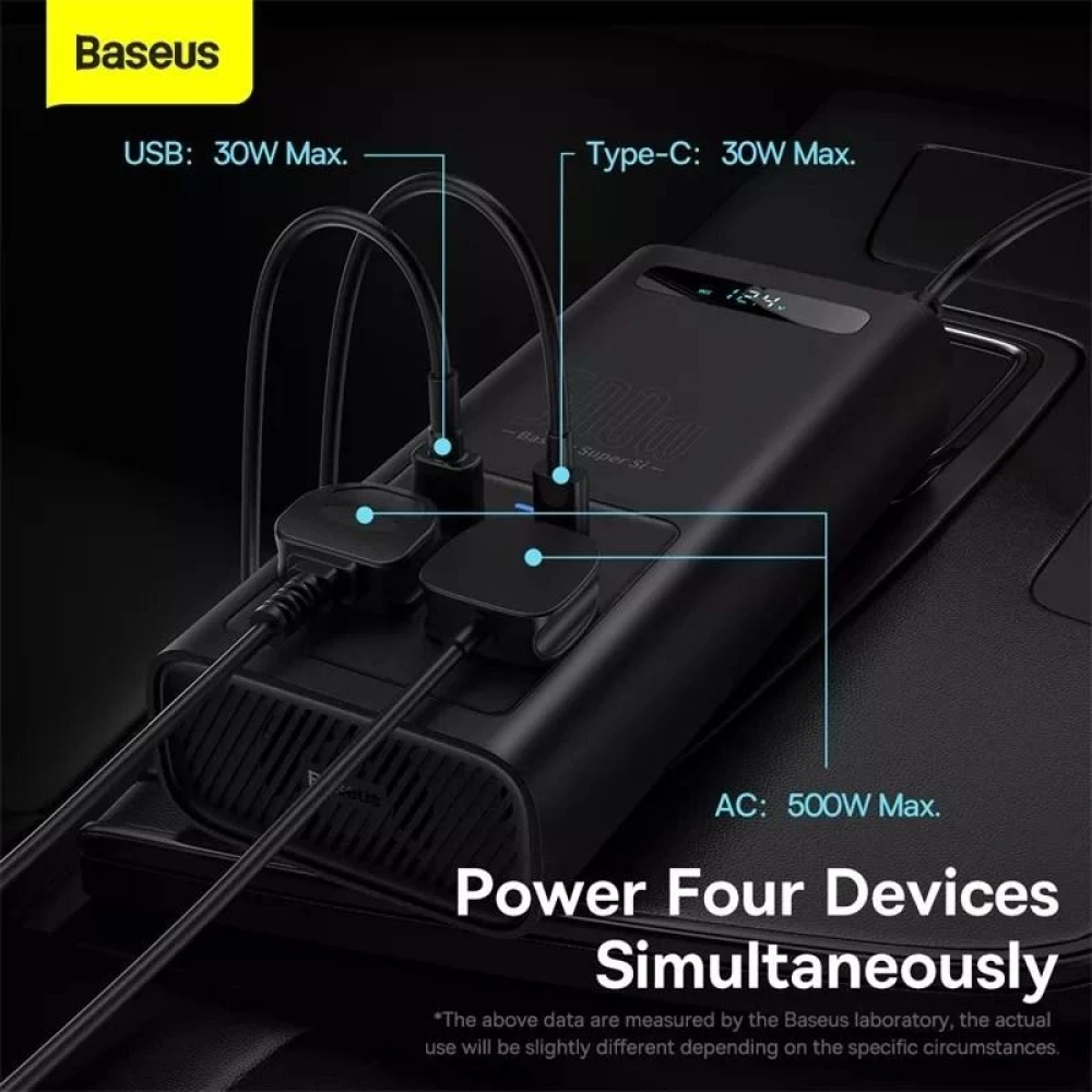 Автомобільний інвертор Baseus IGBT Power Inverter 300 W (CGNB010101) чиста синусоїда