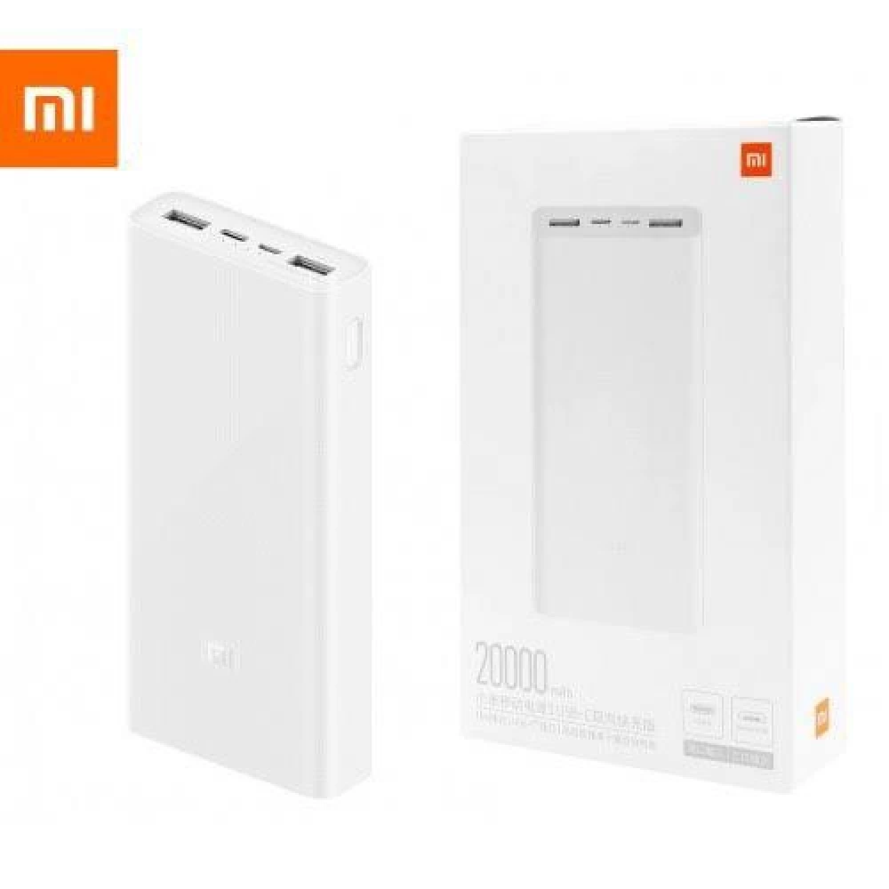 Xiaomi Mi Power Bank 3 20000 mAh PLM18ZM White (VXN4258CN) Швидке Заряджання QC3.0 18W