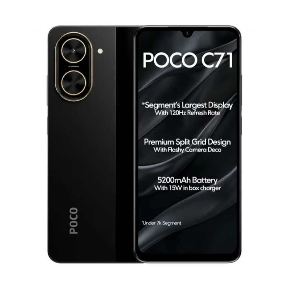 Смартфон Xiaomi Poco C71 3/64GB 6.88“; IPS;1640x720; 120 Гц ОС:14 5000маг Global EU Black