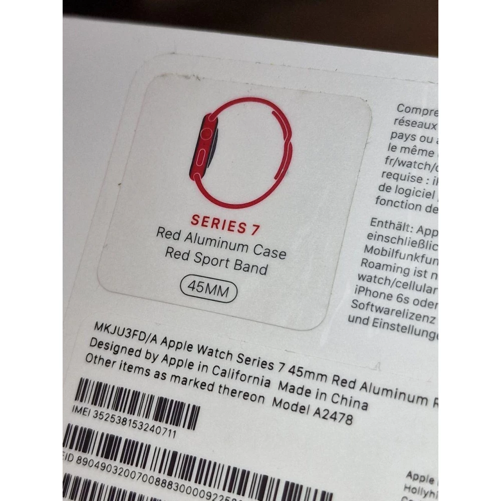 Apple Watch Series 7 GPS + Cellular 45mm red Aluminum Case with Clover Sport Band (MKJ93/MKJR3)