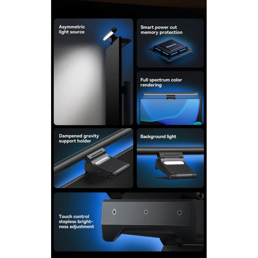 Лампа для монитора, лампа-скринбар Baseus i-wok2 Series USB Asymmetric Light S bs-lt004
