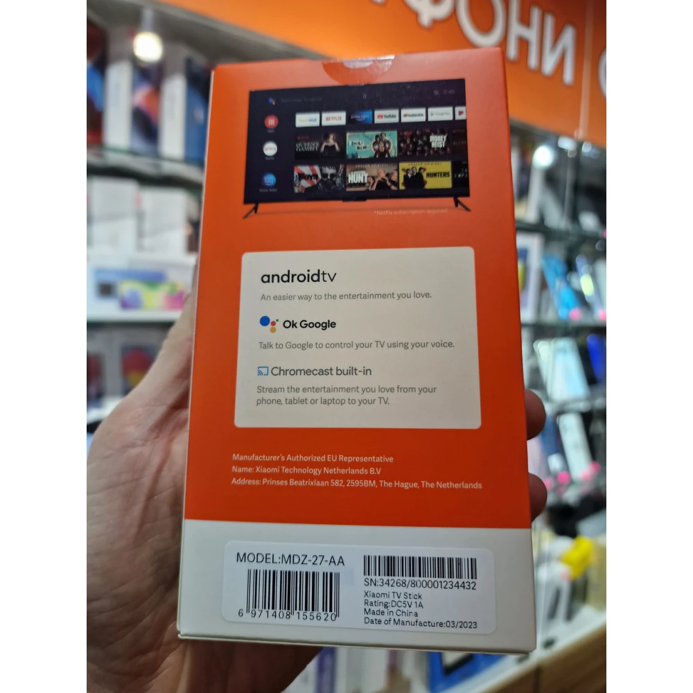 Медиаплеер тв приставка андроид смарт тв Android TV Xiaomi TV Stick 4K глобальна версия MDZ-27-AA Netflix