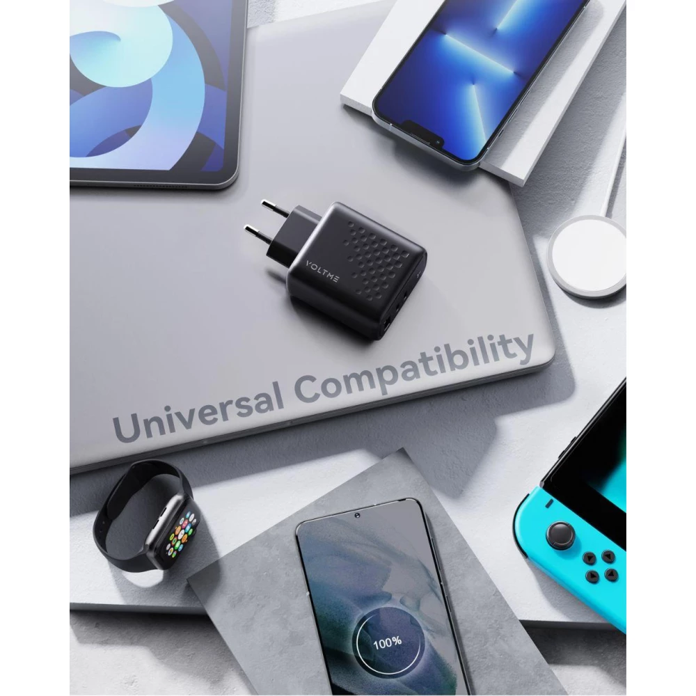 Зарядное устройство VOLTME Revo 67W Gan Charger USB-C+USB-C+USB-A GaN 67Вт PD3.0 QC4.0+