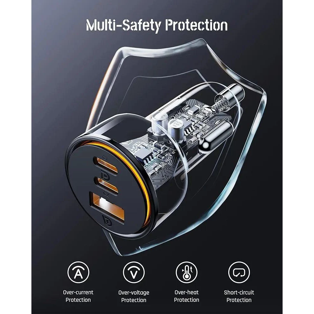 Автомобильный заряджаемое устройство VOLTME 65 Вт USB Туре С  Quick Charge QC 4.0 PD 3.0