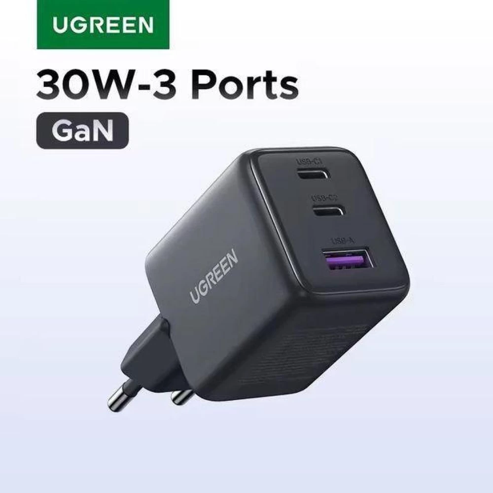 Зарядное устройство UGREEN 30W 3-Port GaN Fast Charger X515