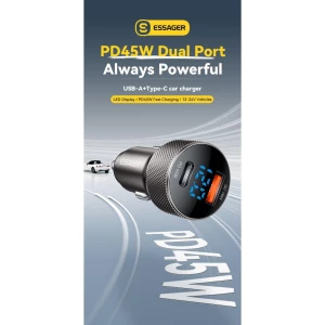 Изображение товара -  Автомобильной зарядное устроойство Essager 45 Вт USB C PD3.0 QC3.0 Fast Charge