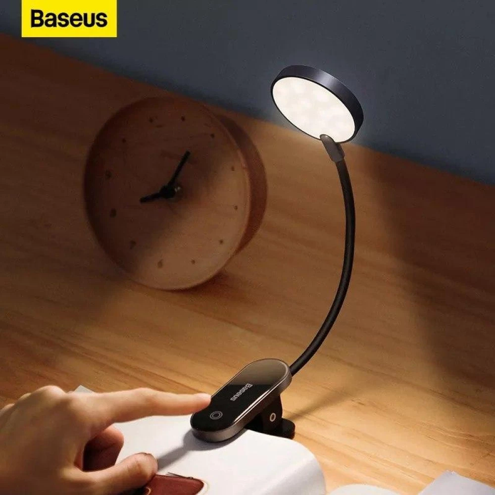 Настольная лампа с клипсой Baseus Comfort Reading Mini Clip Lamp DGRAD-0G Dark Gray 3-24 часов сенсорная