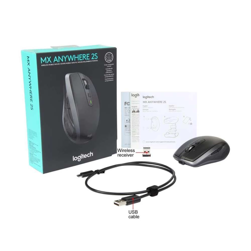 Мышь беспроводная LOGITECH MX ANYWHERE 2S серая